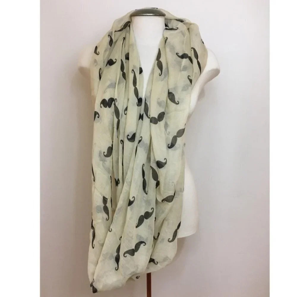 Y2K Moustache Infinity Scarf
